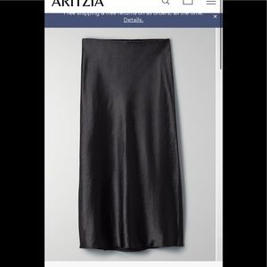 Babaton Black Silk Skirt